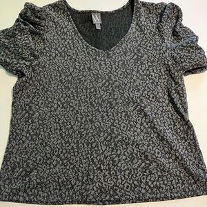 Black Gray Patterned Top